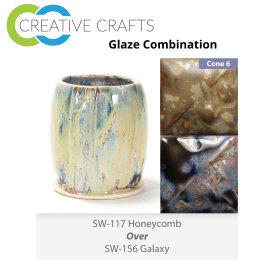 Honeycomb SW117 over Galaxy SW156 Stoneware Combination Honeycomb SW117 over Galaxy SW156 Stoneware Combination
